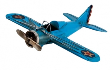 strijkapplicatie vliegtuig blauw